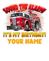 Custom Name Funny Sound The Alarm It's My Birthday Firetruck T-Shirt