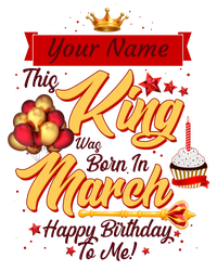 Please Delete! Personalized Custom Name This King Was Born In March Happy Birthday To Me  Sustainable Knit Beanie