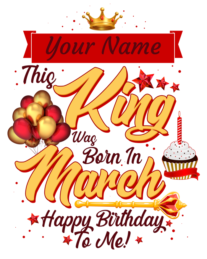 Please Delete! Personalized Custom Name This King Was Born In March Happy Birthday To Me  Sustainable Knit Beanie