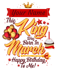 Personalized Custom Name This King Was Born In March Happy Birthday To Me PosiCharge Competitor Tank