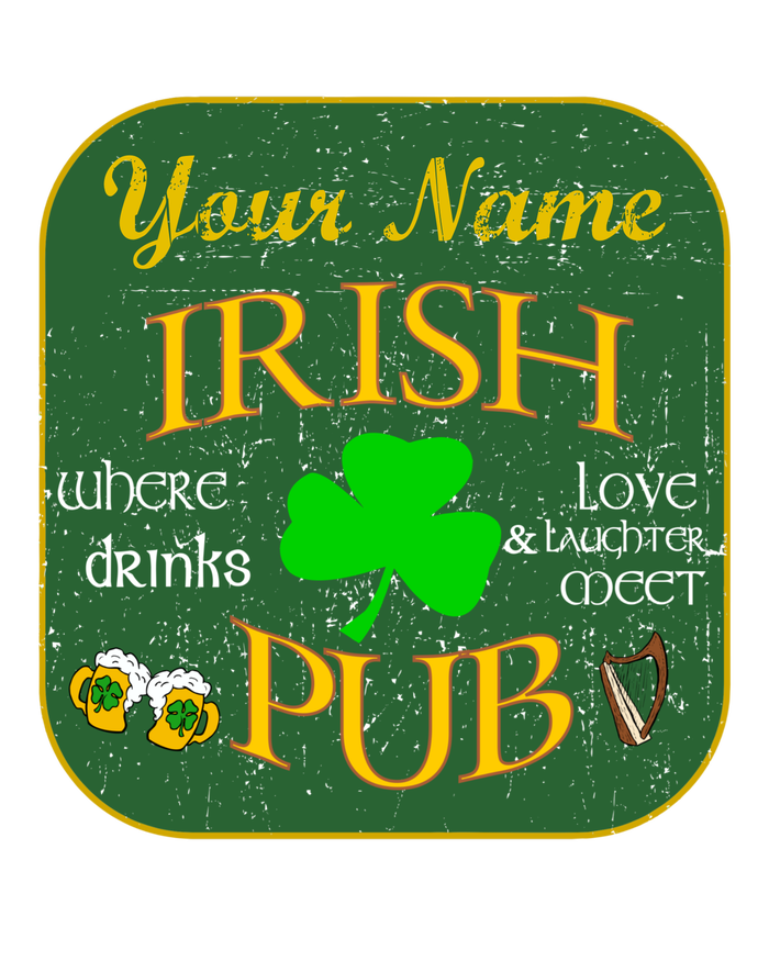 Personalize Irish Pub St Patricks Day Custom Womens California Wash Sweatshirt