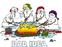 Funny Bad Idea - Snowman Melting Christmas Youth Performance Sprint T-Shirt