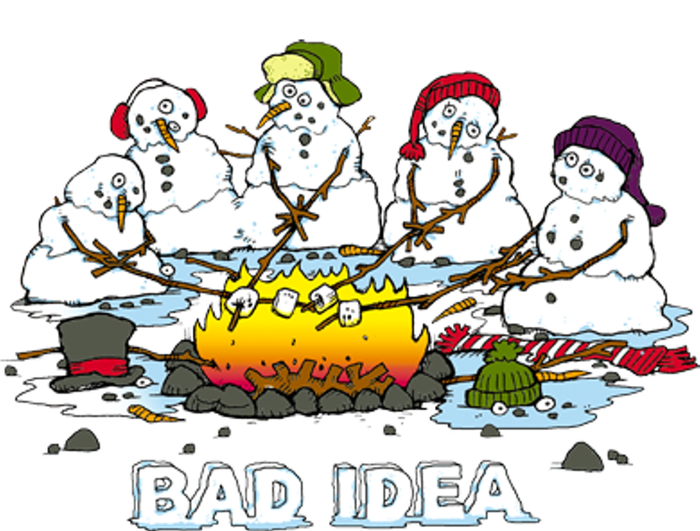 Funny Bad Idea - Snowman Melting Christmas Youth Performance Sprint T-Shirt