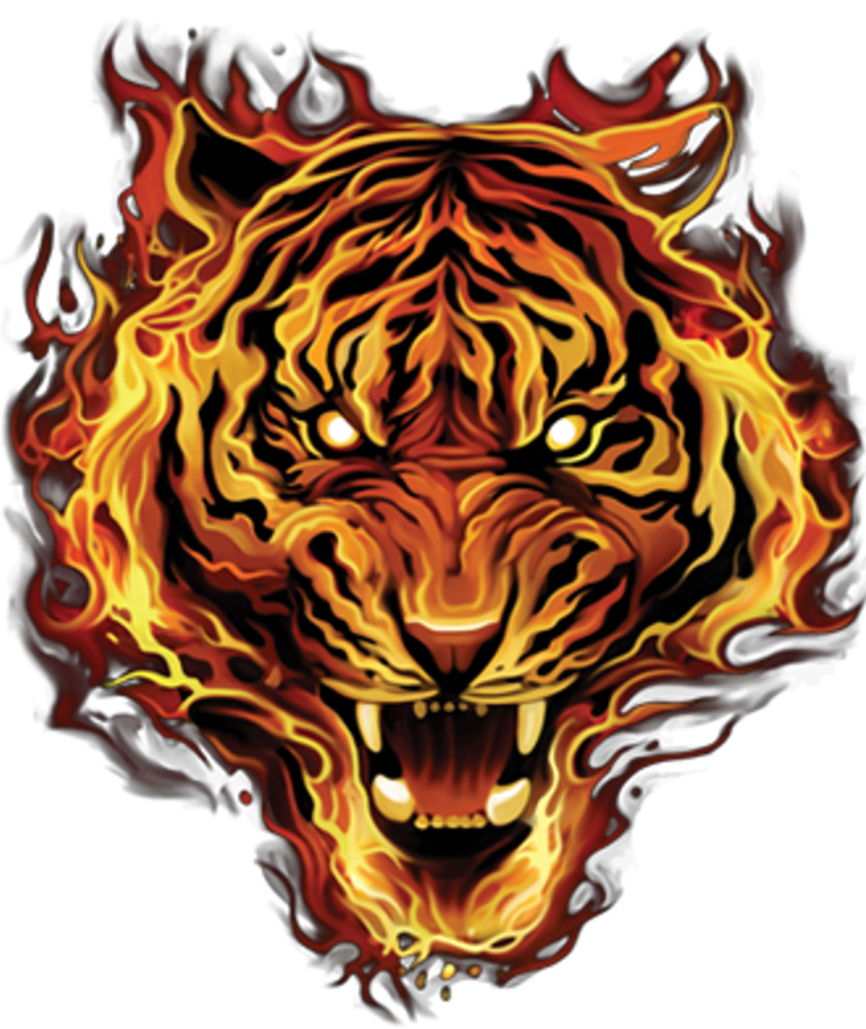 Flaming Tiger Fire Tall Hoodie