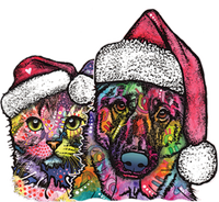 Christmas Cat & Dog W/Hat Dean Russo Performance Fleece Hoodie