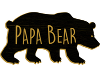 Papa Bear Wood Grain Design Knit Cap Winter Beanie