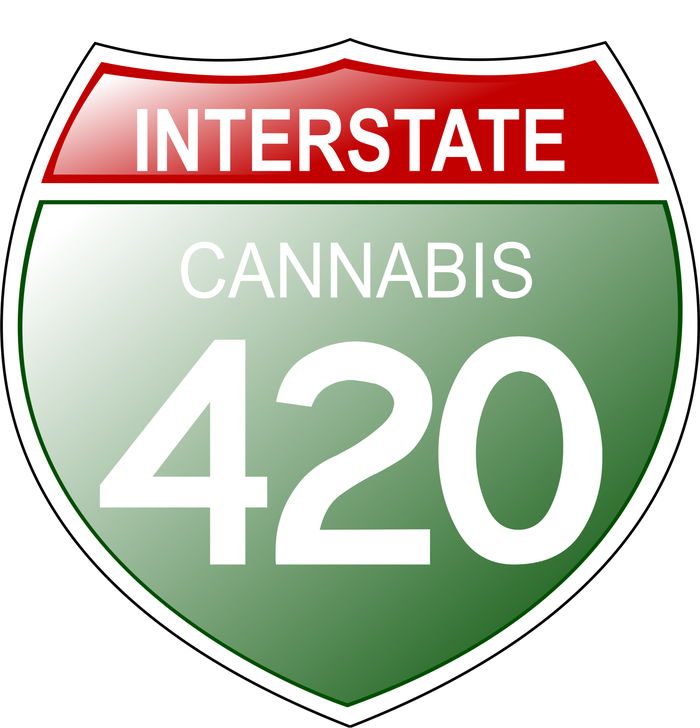 Funny Interstate 420 in the state of Cannabis Marijuana Weed Button