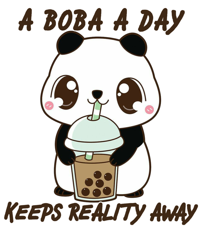 A Boba A Day Keeps The Reality Away Cute Panda Sustainable Bucket Hat