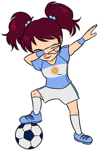 Argentinian Dabbing Soccer Gril Argentina Button