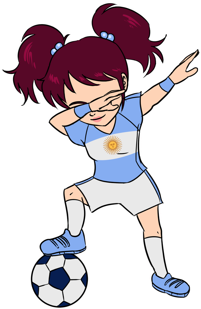 Argentinian Dabbing Soccer Gril Argentina Button