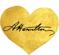 Love A. Hamilton Golden Signature Heart Bella+Canvas Jersey Crop Tee