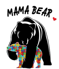 Autism Awareness Moma Bear Ladies Long Sleeve Shirt