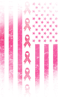 Breast Cancer American Flag Button