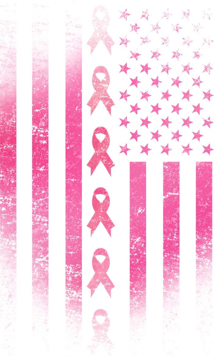 Breast Cancer American Flag Button