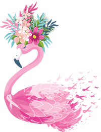 Breast Cancer Awareness Flamingo Floral Grommeted Golf Towel