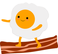 Egg Surfing On Bacon Bumper Sticker