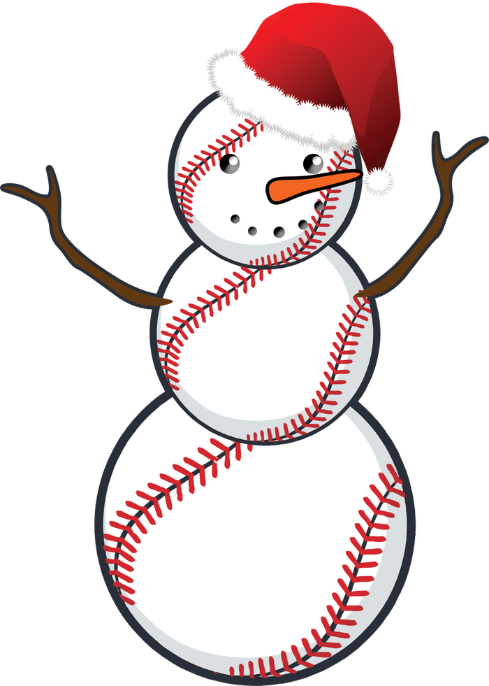 Christmas Baseball Snowman Kids T-Shirt