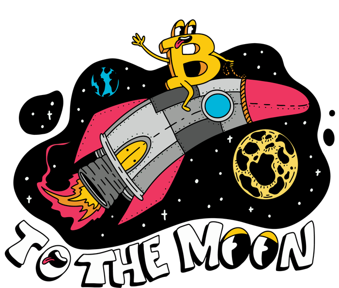 Bitcoin To The Moon Rocket T-Shirt