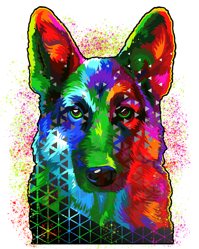 Colorful Dog German Shepard Tank Top