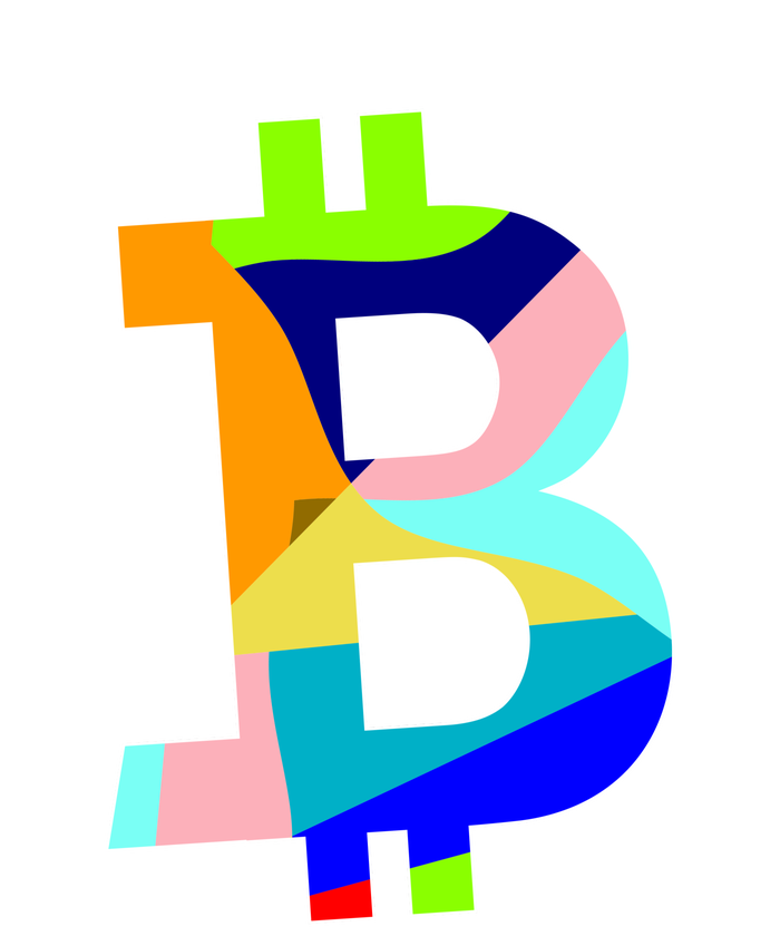 Colorful Bitcoin BTC Logo Crypto Currency T-Shirt