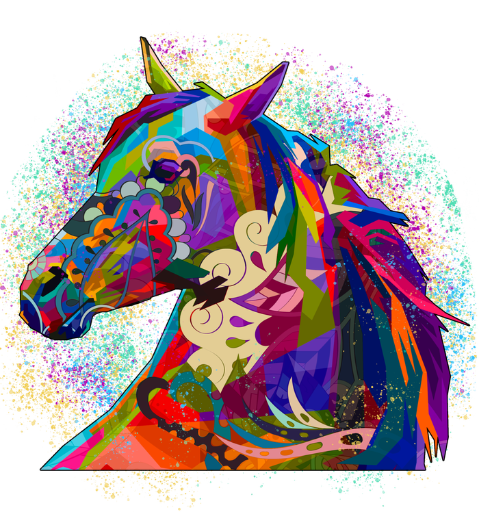 Colorful Horse Head Pattern Button