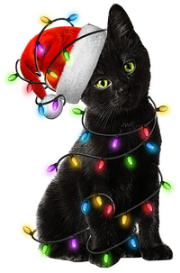 Christmas Lights Santa Kitty T-Shirt