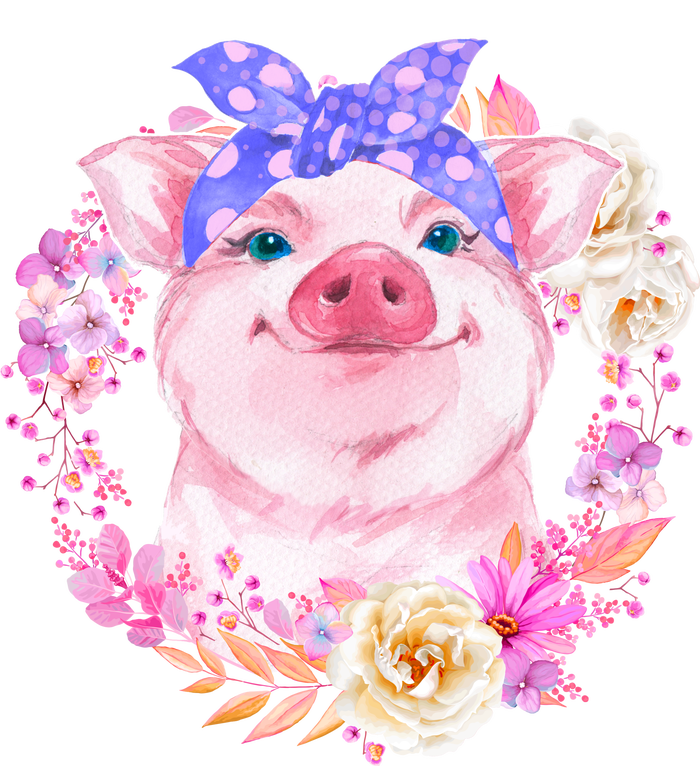 Cute Bandanna Pig Floral PosiCharge RacerMesh Polo