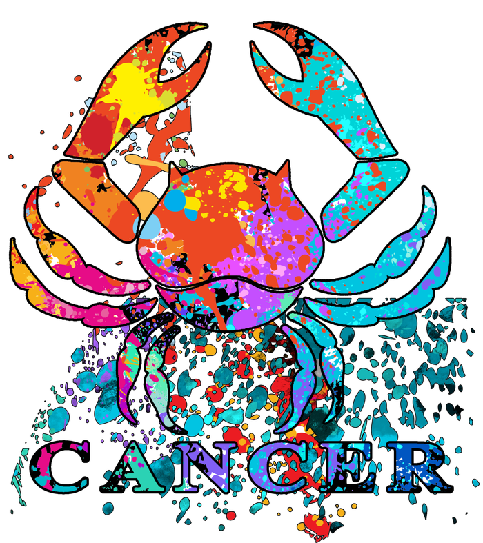 Cancer Zodiac Sign Crab Colorful Women's V-Neck T-Shirt