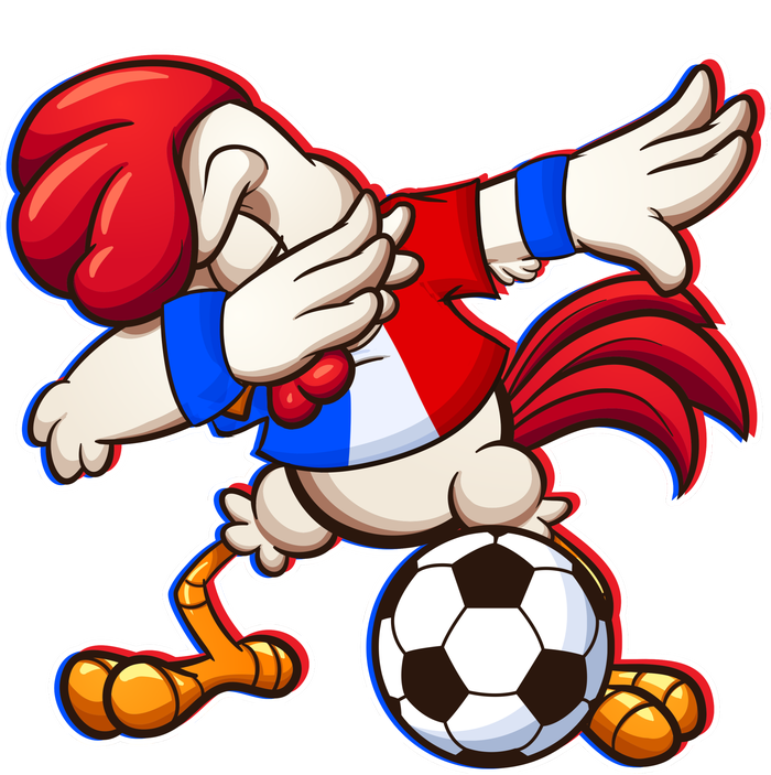 Dabbing French Soccer Rooster Kids T-Shirt