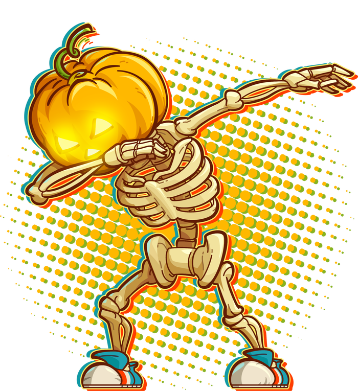 Dabbing Pumpkin Head Skeleton Grommeted Golf Towel