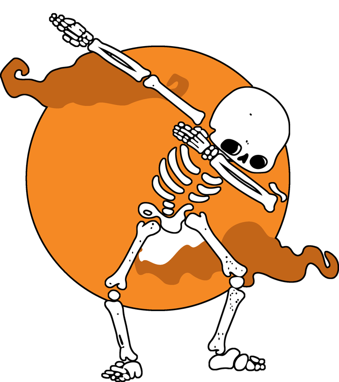 Dabbing Skeleton Halloween Moon Ladies Essential Flowy Tank