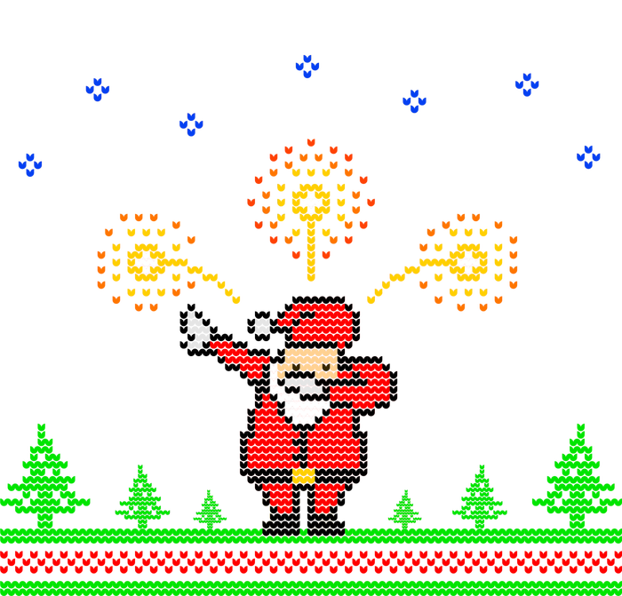 Dabbing Santa 8-Bit Ugly Christmas T-Shirt