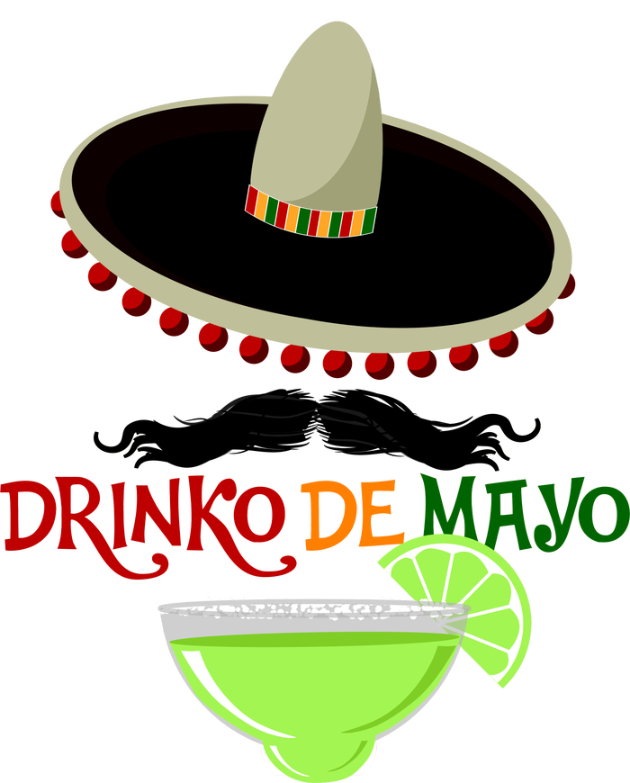 Drinko De Mayo Funny Cinco De Mayo Mustache Sombrero Ladies Long Sleeve Shirt