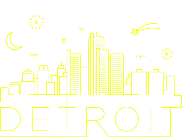 Detroit City Silhouette V-Neck T-Shirt