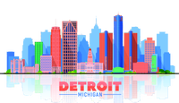 Detroit Skyline Abstract Sustainable Beanie