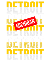 Detroit Michigan Typography Striped Beanie with Solid Band