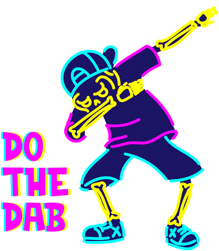 Retro Do the Dab Neon Skeleton Performance Sprint T-Shirt