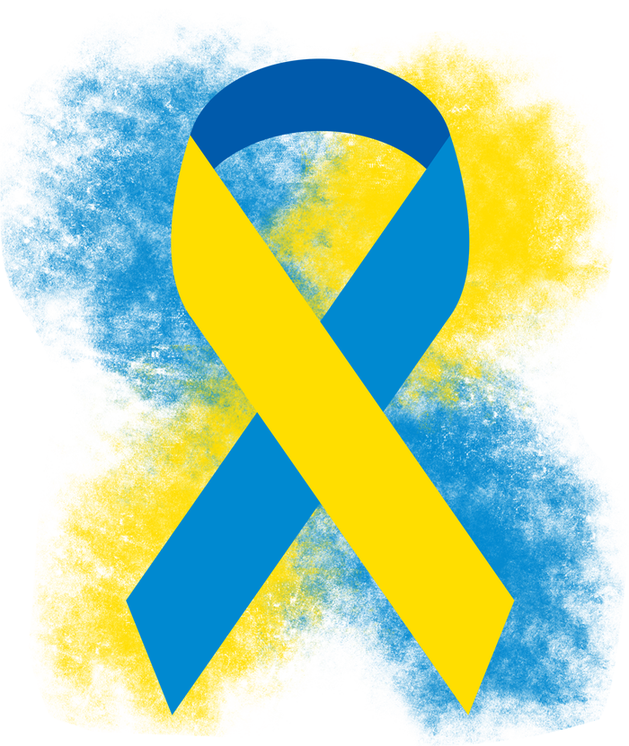 Down Syndrome Awareness Blue & Yellow Ribbon Ladies Essential Flowy Tank