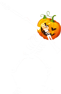 Dabbing Skeleton Pumpkin Face Halloween T-Shirt