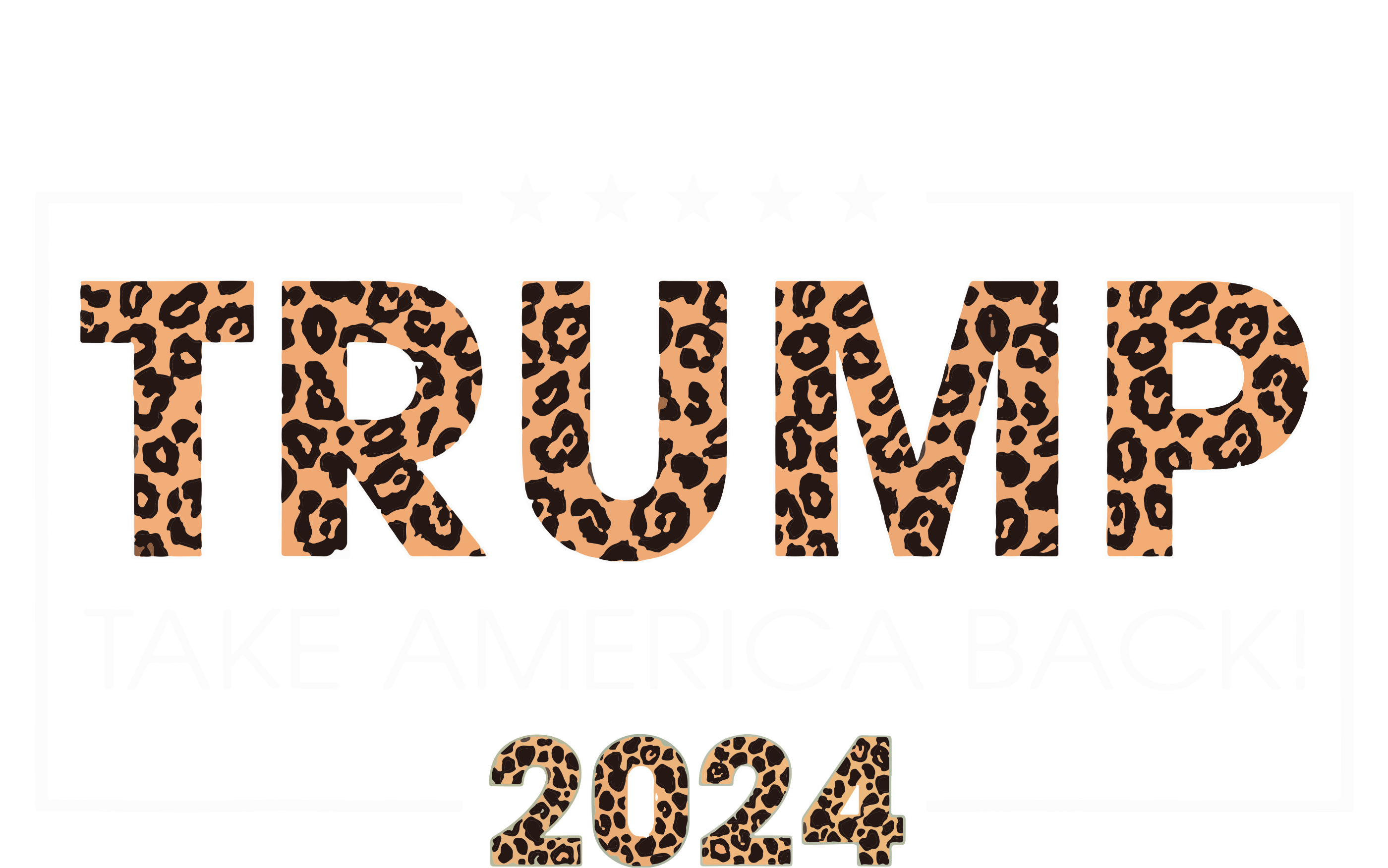 Donald Trump 2024 Take America Back Leopard Print Gift Flat Bill Trucker Hat