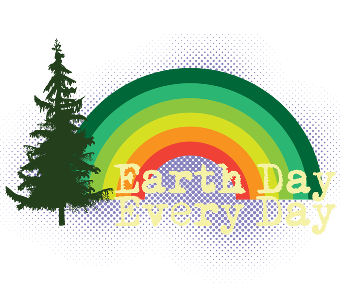 Rainbow Earth Day Every Day Retro Silk Touch Performance Long Sleeve Polo