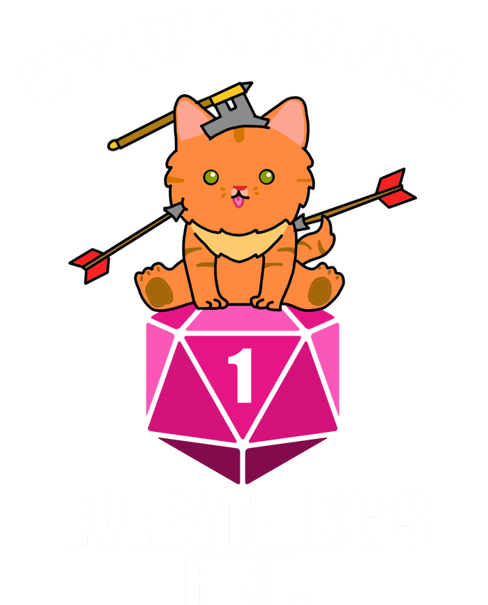 Everything's Fine Cute Cat DnD Full Zip Hoodie