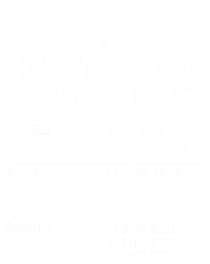 Funny Electrician Hourly Rate List 7 Panel Mesh Trucker Snapback Hat