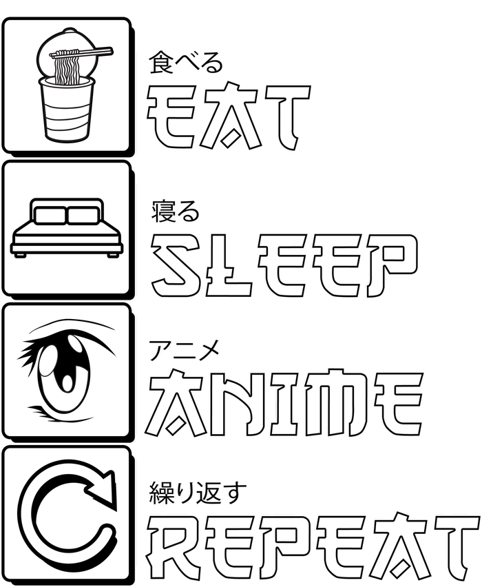 Eat Sleep Anime Repeat Tall Hoodie