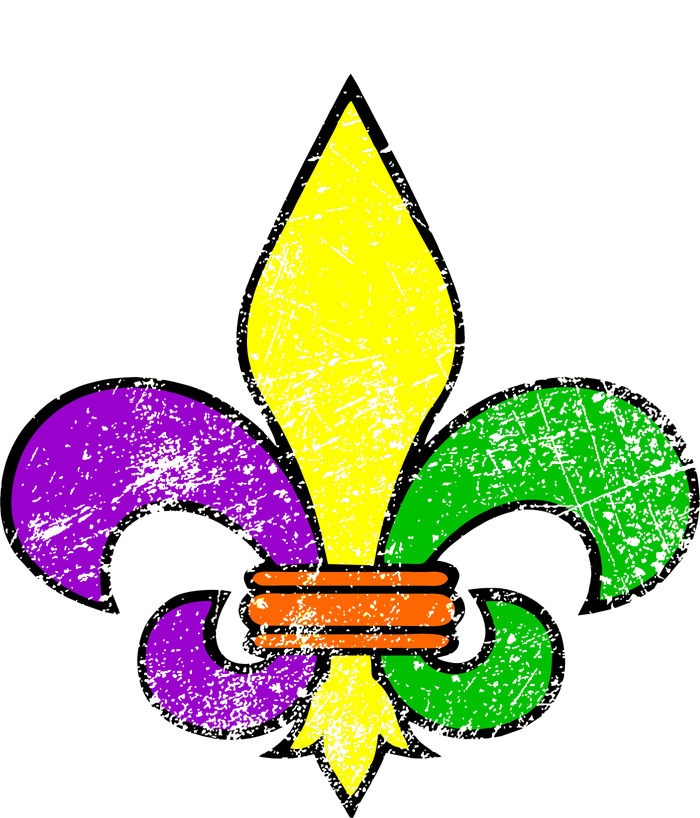 Fleur De Lis Retro Mardi Gras New Orleans Logo Flexfit Unipanel Trucker Cap