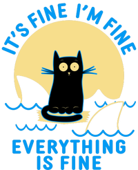 Funny It's Fine I'm Fine Everything Is Fine Shark Cat Long Sleeve Pajama Set