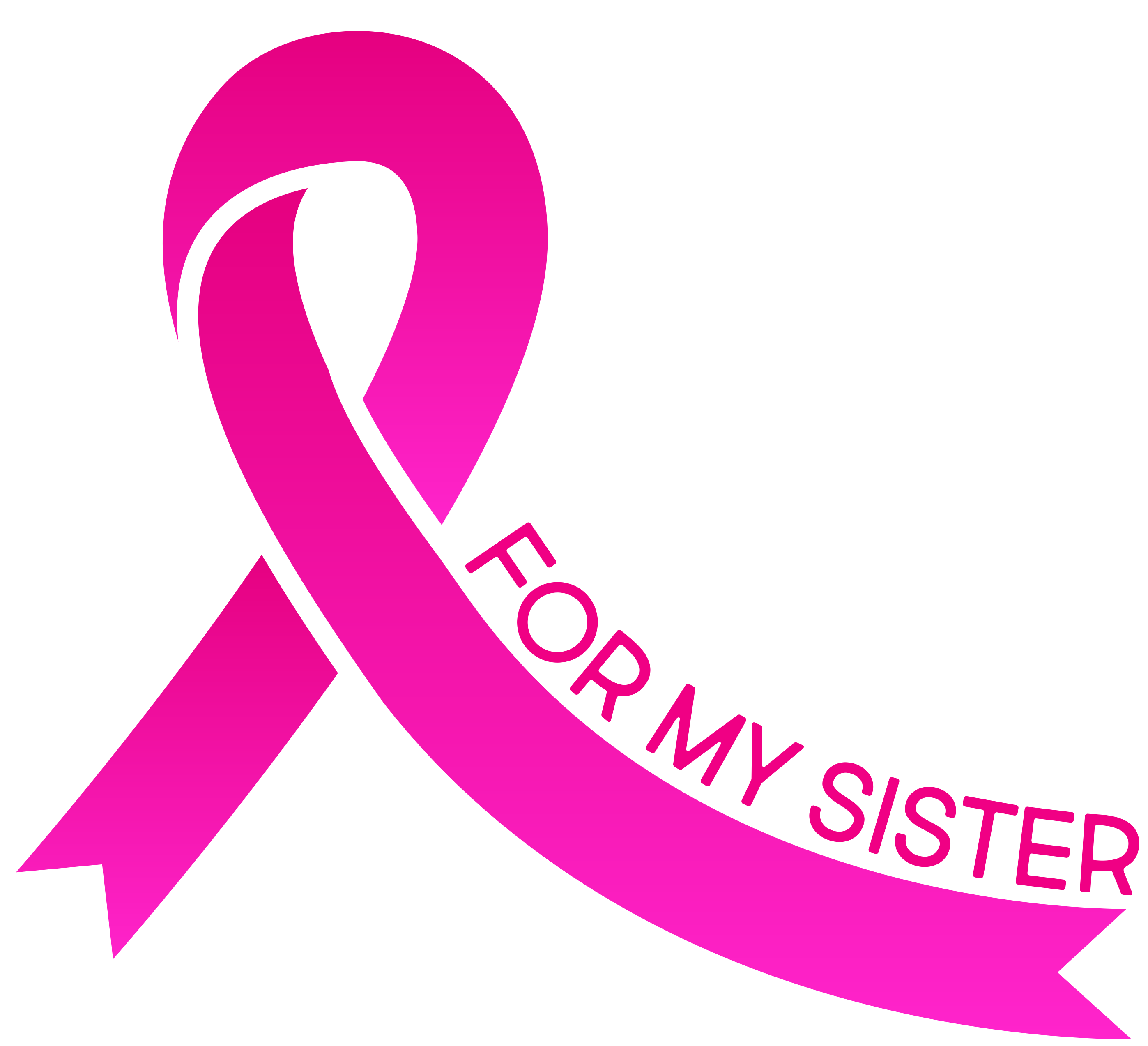 Wear Pink For My Sister Breast Cancer Awareness Striped Beanie with Solid Band