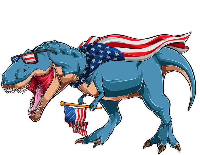 Fourth of July USA American T-Rex Tank Top