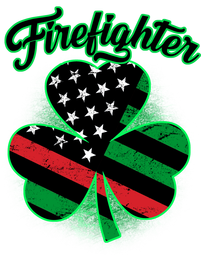 Firefighter St. Patrick's Day Red Line Clover Sustainable Bucket Hat