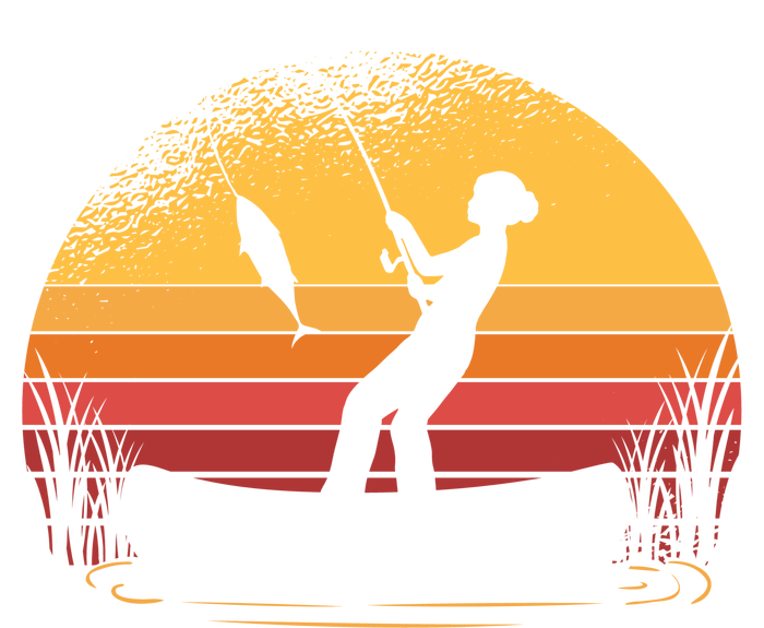 Girl Fishing Sunset Tall T-Shirt